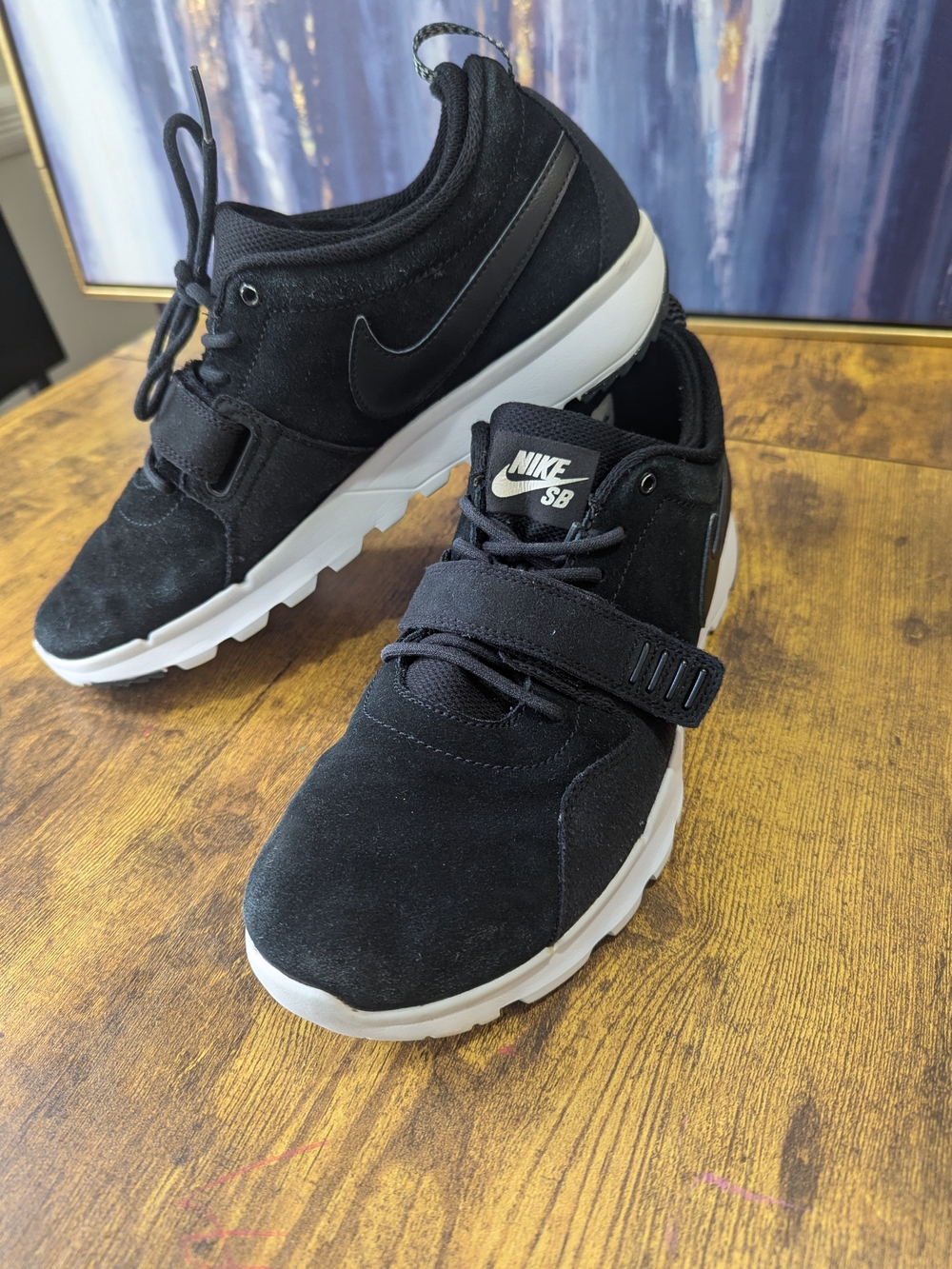 Nike SB Trainerendor Leather Black White 806309-002 Mens Size 12 Skateboard